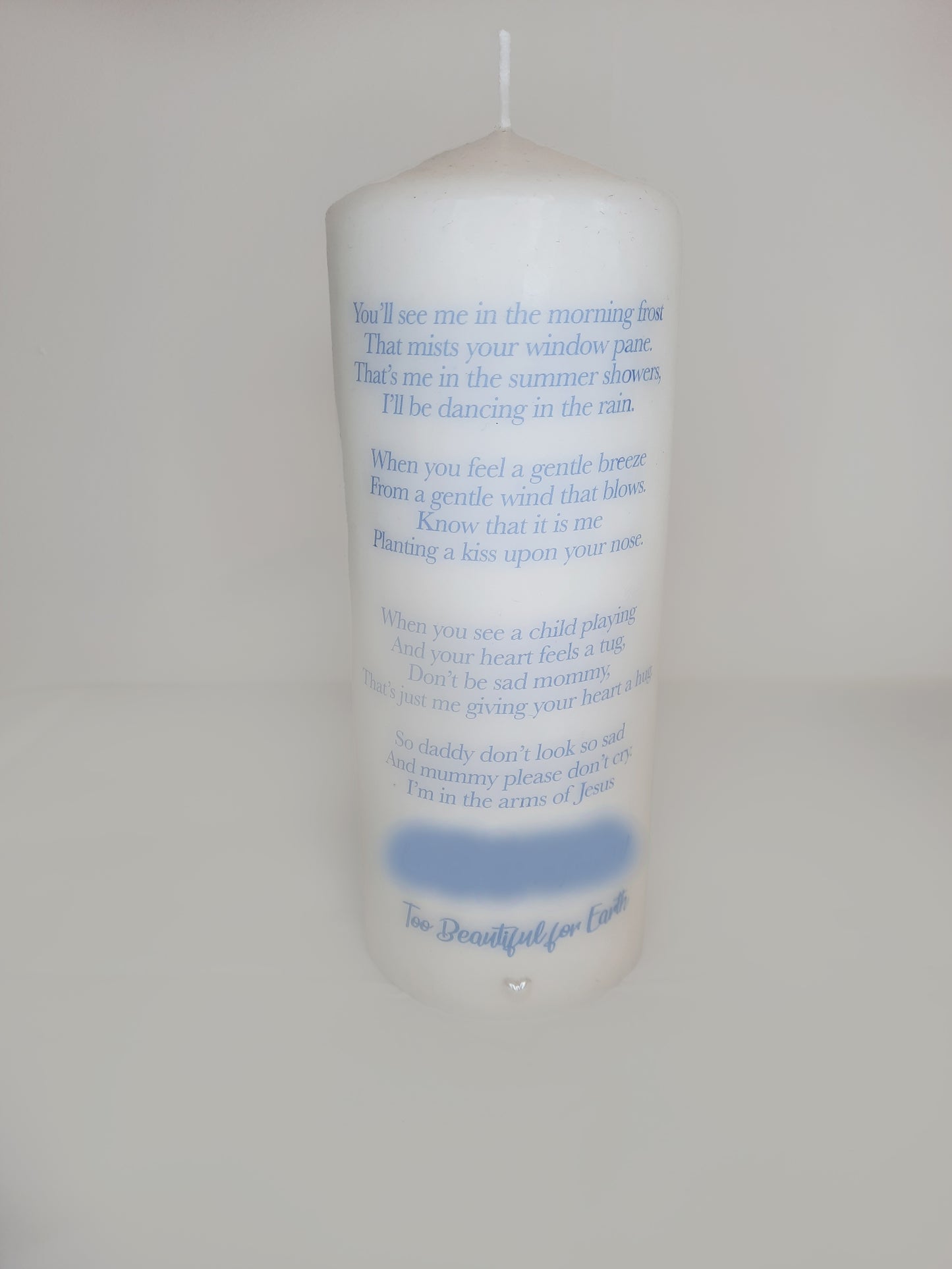 Angel Baby Personalised Candle