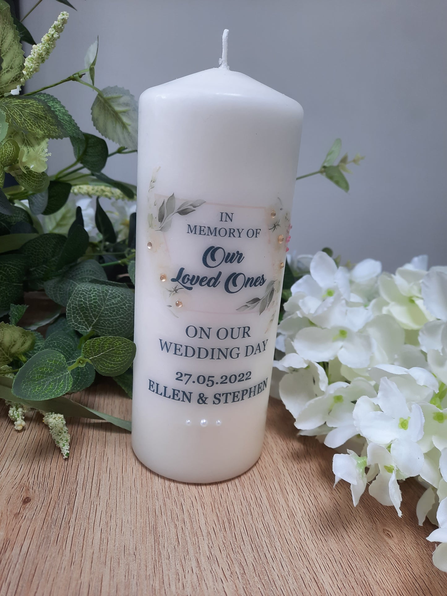 Personalised Memorial Candle Floral