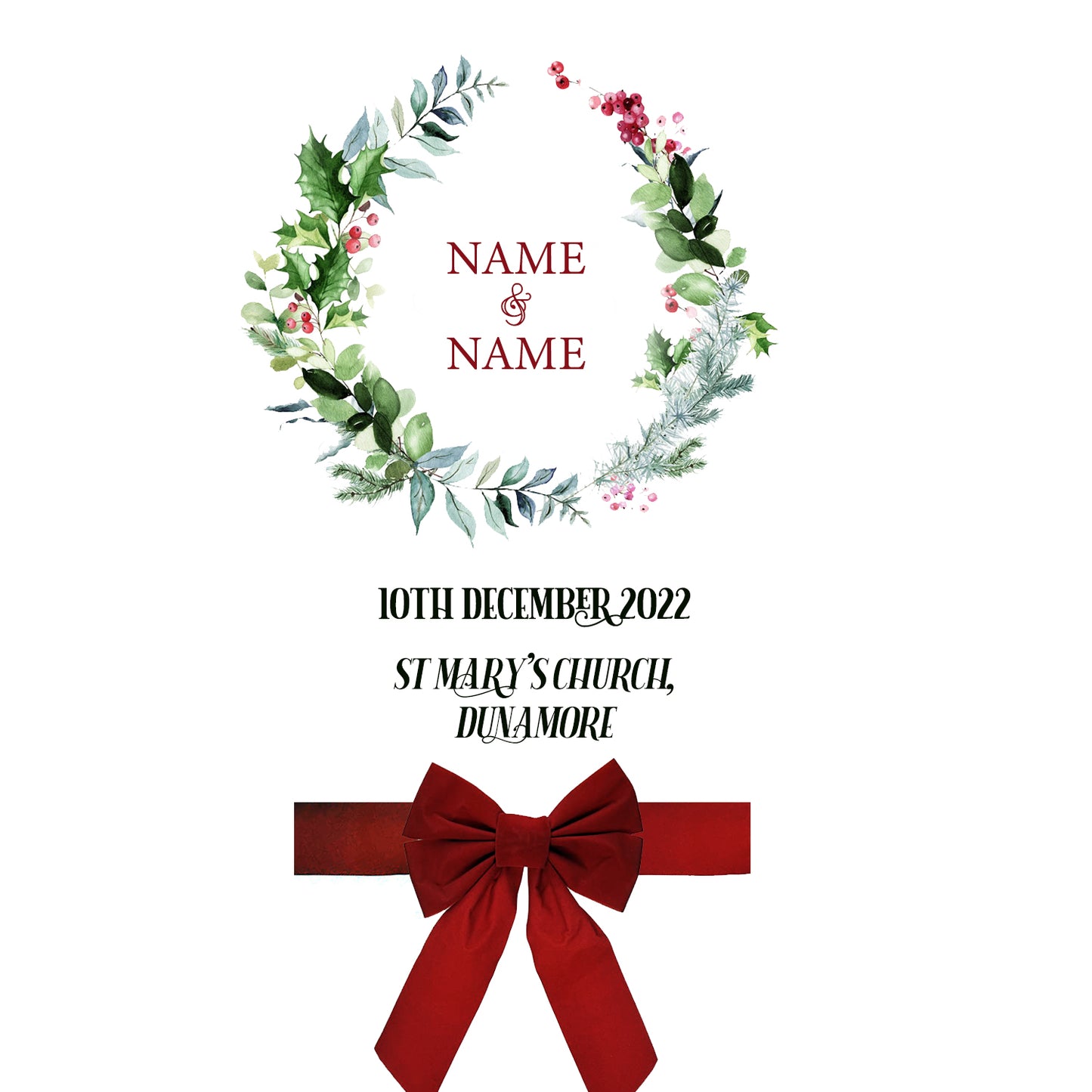 Christmas Personalised Wedding Candles