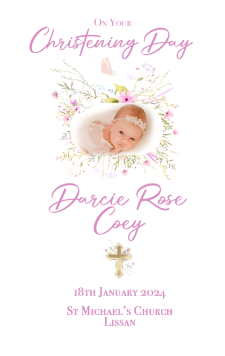 Darcie Personalised Christening Candle