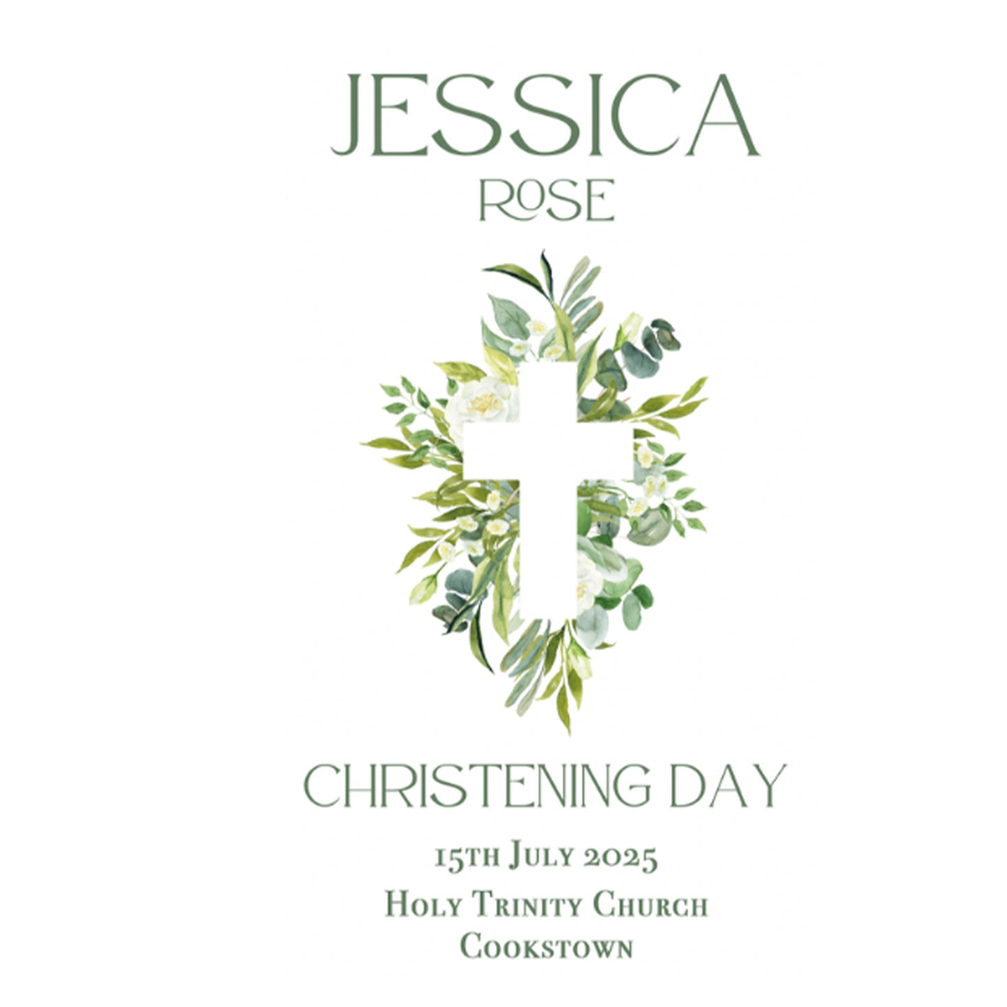 Personalised Christening Candle Eucalyptus Circle (Copy)