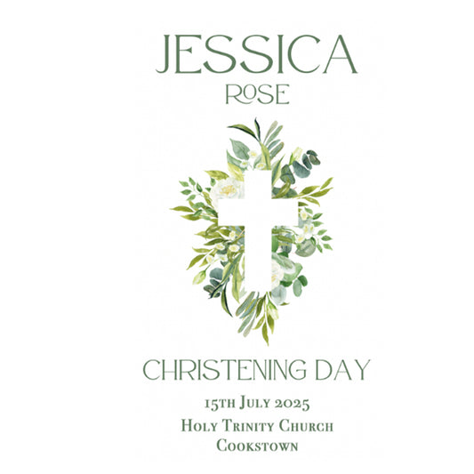 Personalised Christening Candle Eucalyptus Circle (Copy)