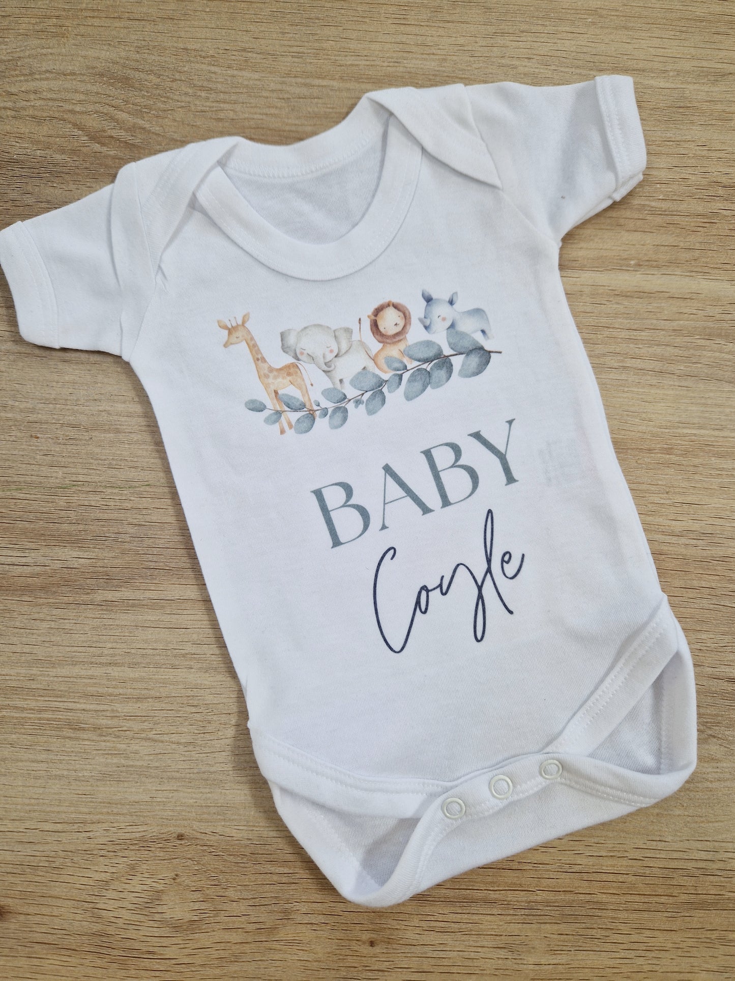 Animal theme Personalised Baby Vest