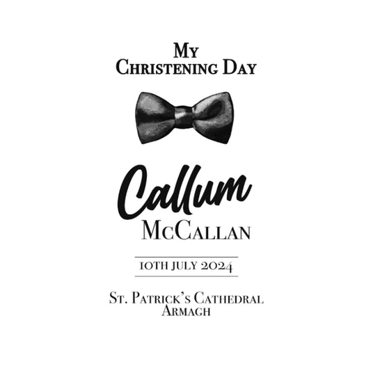 Personalised Christening Candle Tux Style