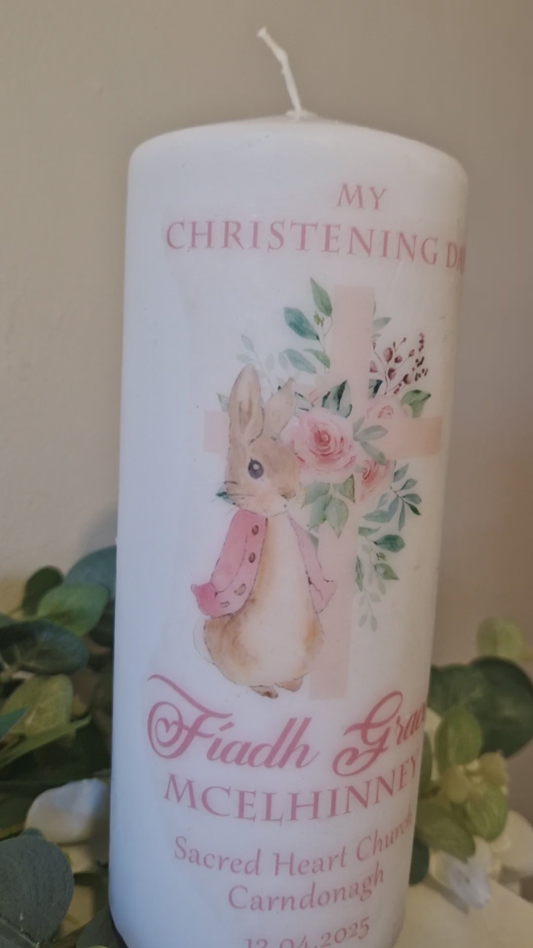 Personalised Christening Candle | Coey Creations