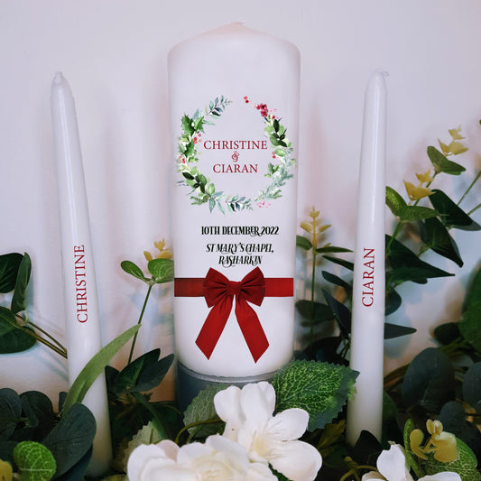 Christmas Personalised Wedding Candles