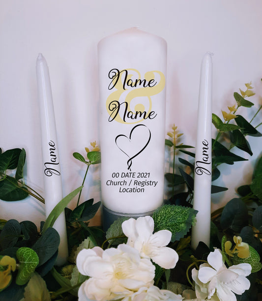 Elegant Personalised Wedding Candles