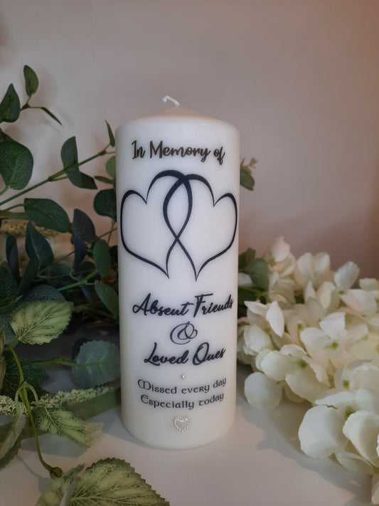 Personalised Memorial Candle Hearts Design
