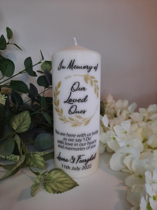 Personalised Memorial Candle Leaf Design