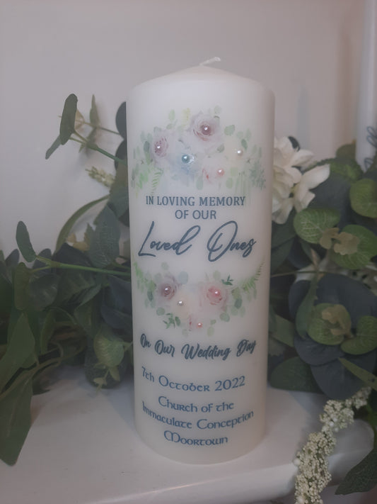 Personalised Memorial Candle Lilac Florals
