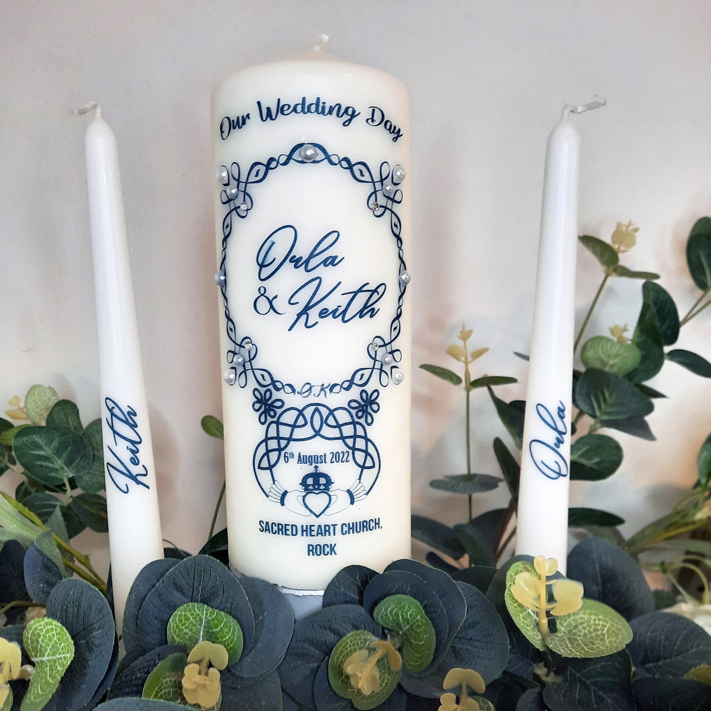 Celtic Personalised Wedding Candles