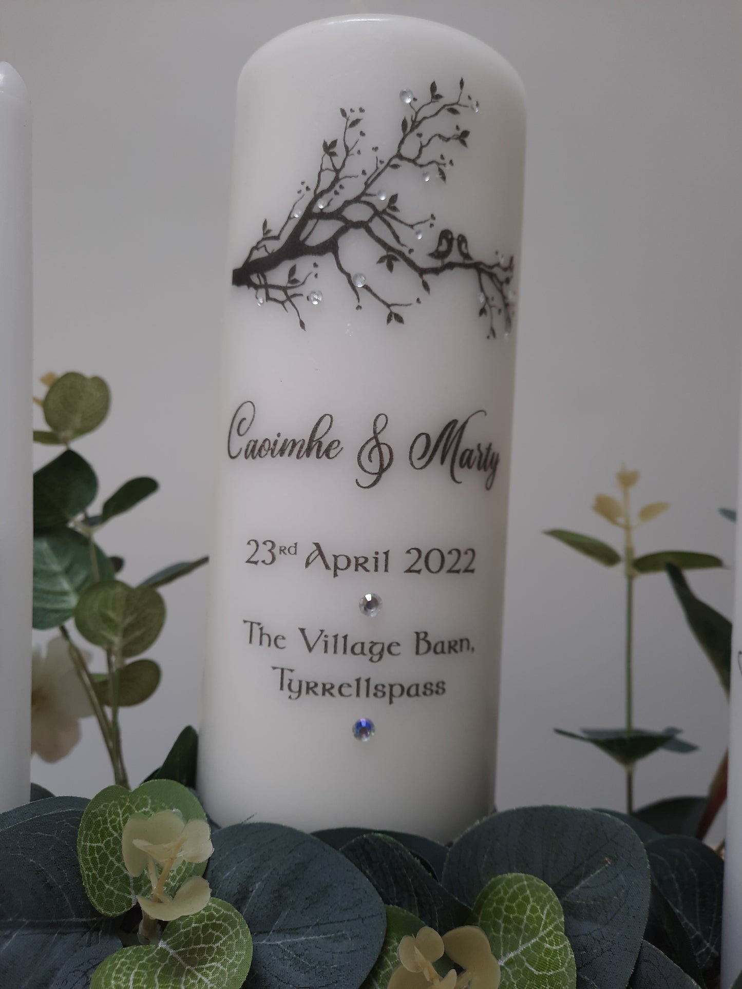 Love Birds Personalised Wedding Candles